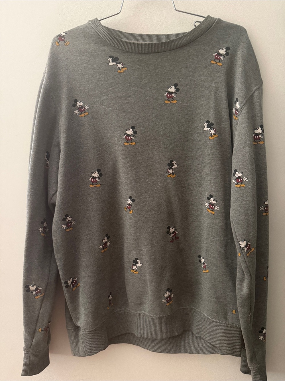 Vans x Disney Gray Mickey Mouse Print Crewneck Sweater Medium